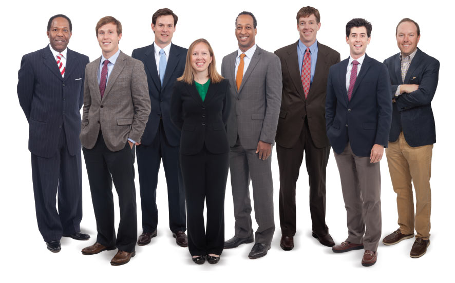 Left to right: Robert Gibbs, Wilson Hood, Matt James, Dr. Carter Payne Milner, Melvin Priester, Jr., Bridgforth Rutledge, Micajah Sturdivant, Tommy Stansell